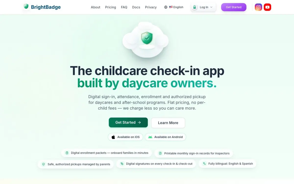 Homepage of BrightBadge (bright-badge.com)
