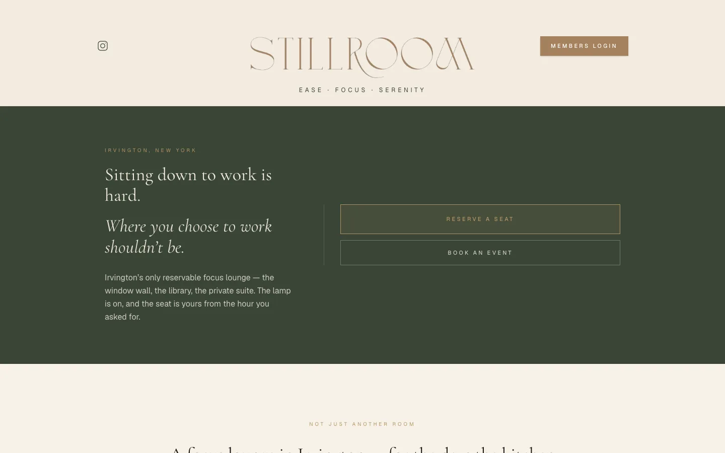 Stillroom website homepage